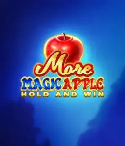 Step into the enchanting world of the More Magic Apple slot game by 3 Oaks Gaming, highlighting a shimmering red apple on a vivid blue background. This graphic conveys the enchanting theme with a touch of mystery. Perfect for those enchanted by fairy-tale slots, the vibrant colors and enticing design draw players into the game's magical world. 